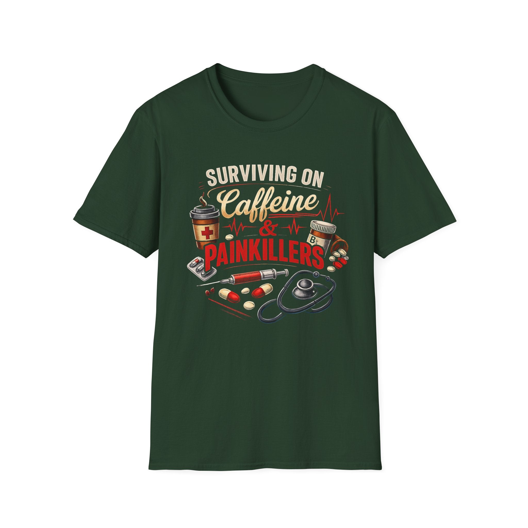 Surviving On Caffeine & Painkillers T-Shirt