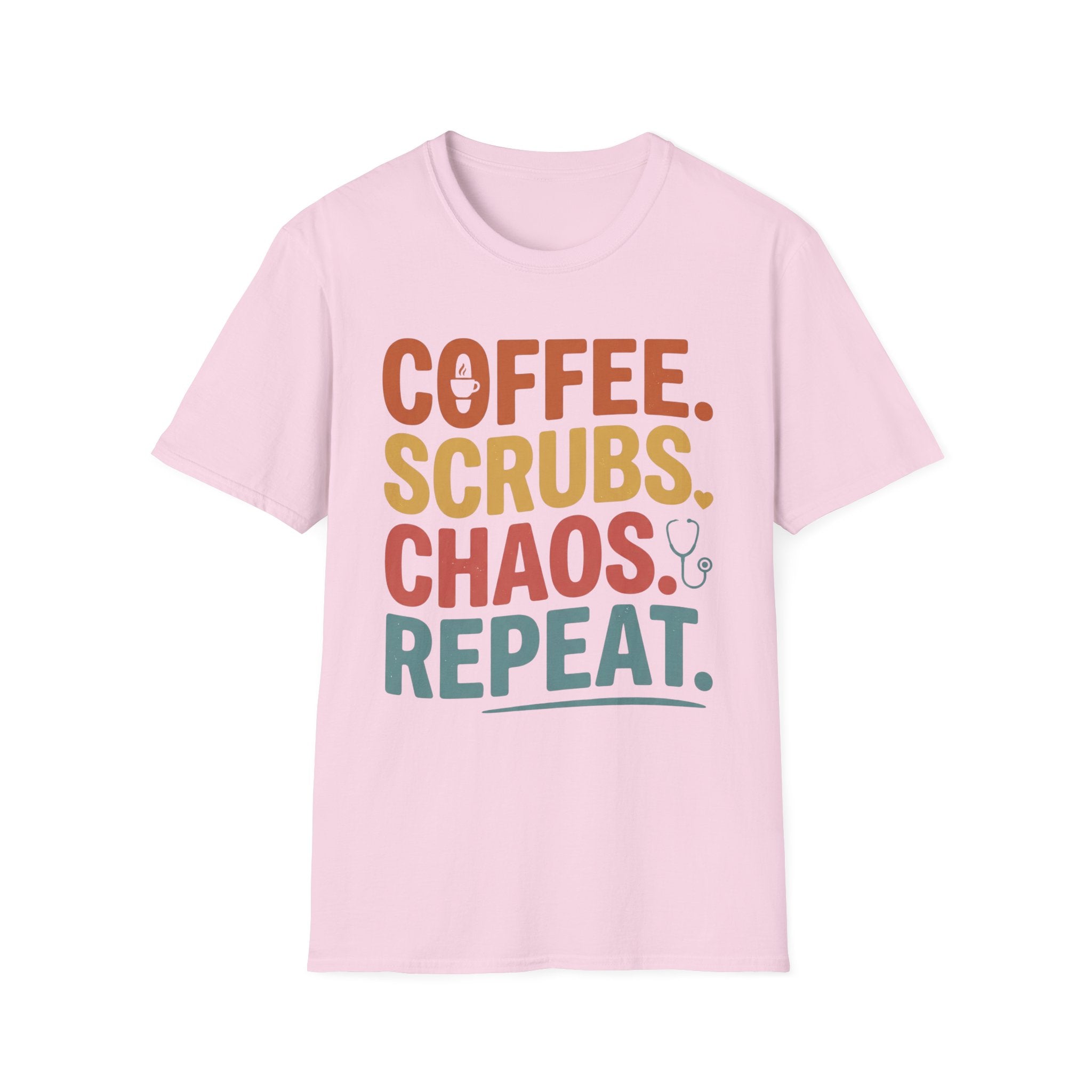 Coffee Scrubs Chaos Repeat T-Shirt