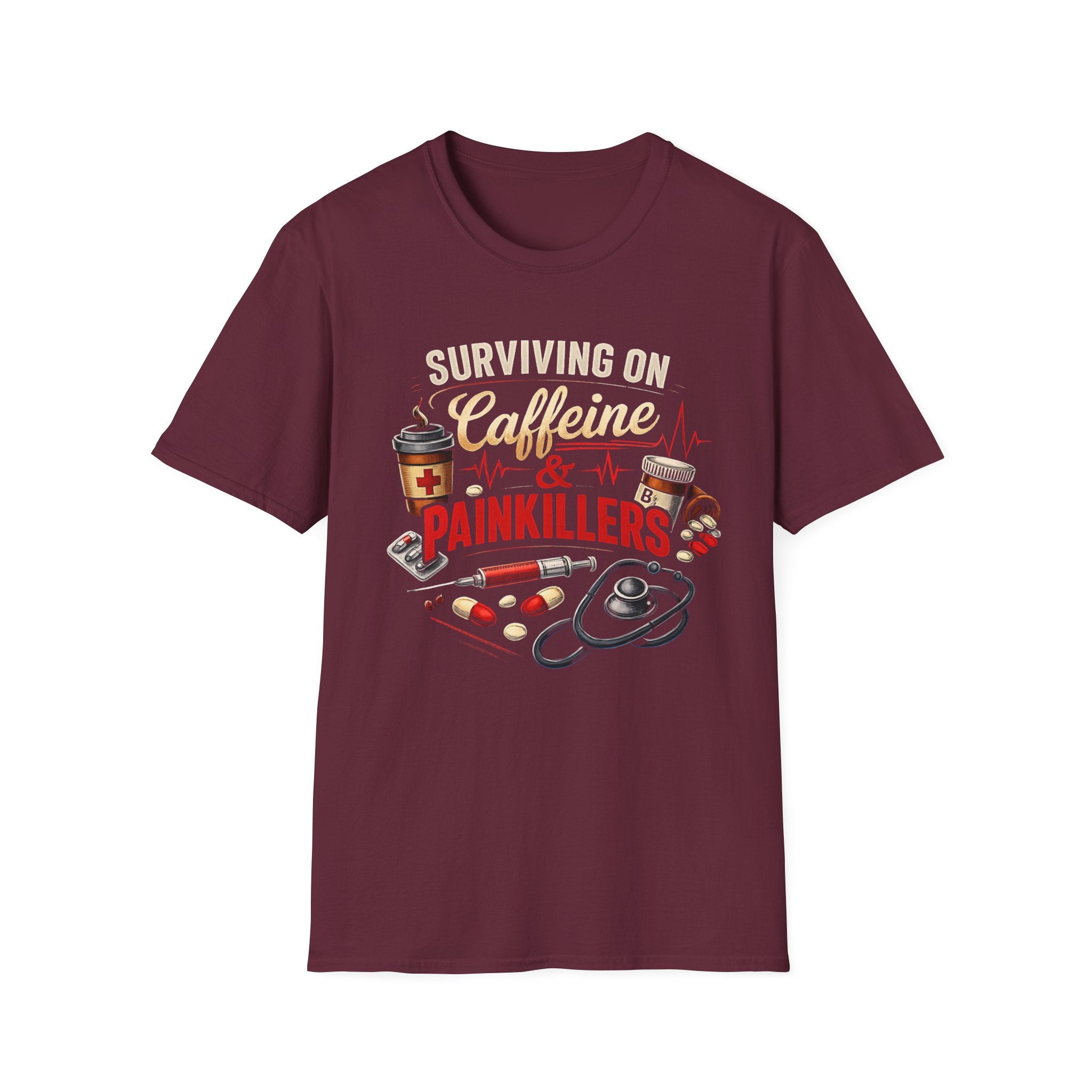 Surviving On Caffeine & Painkillers T-Shirt