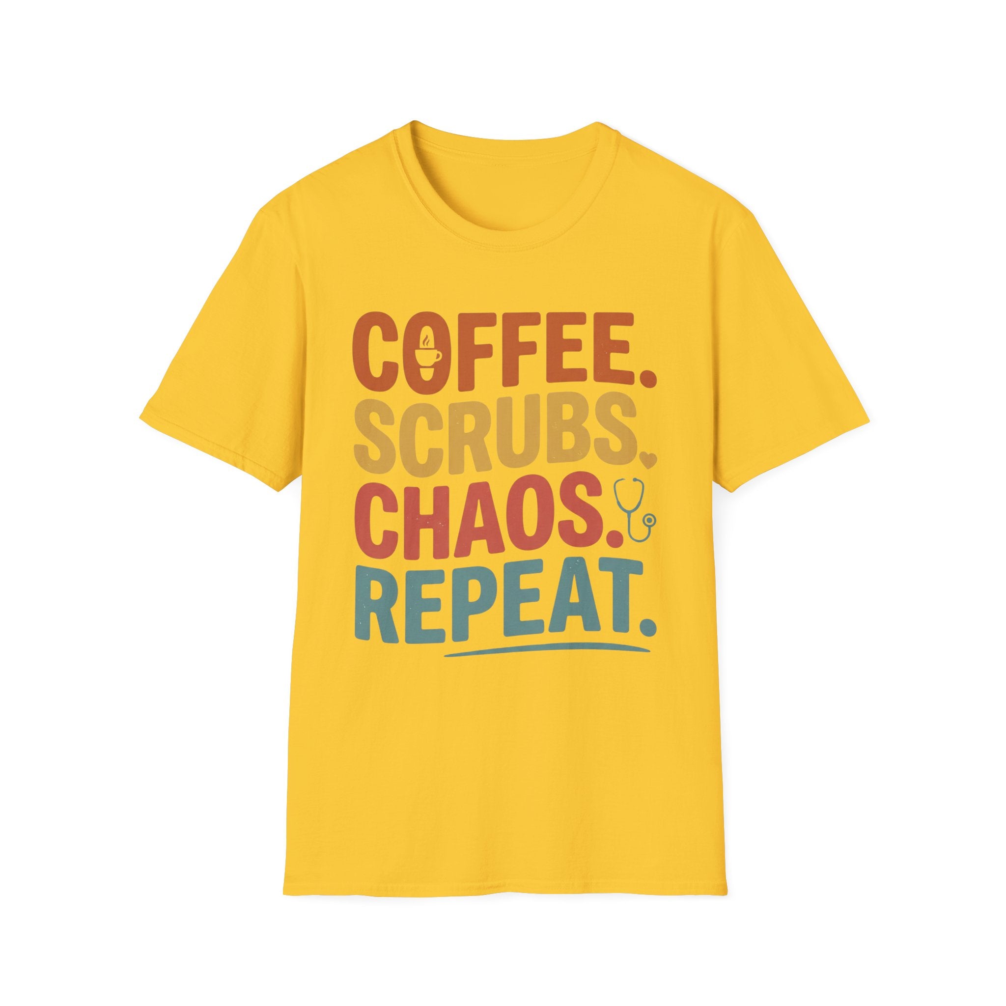 Coffee Scrubs Chaos Repeat T-Shirt